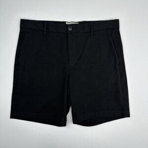 Everlane Performance‎ Chino Shorts Black Size 33-35 Stretch Cotton 7 Inch Inseam